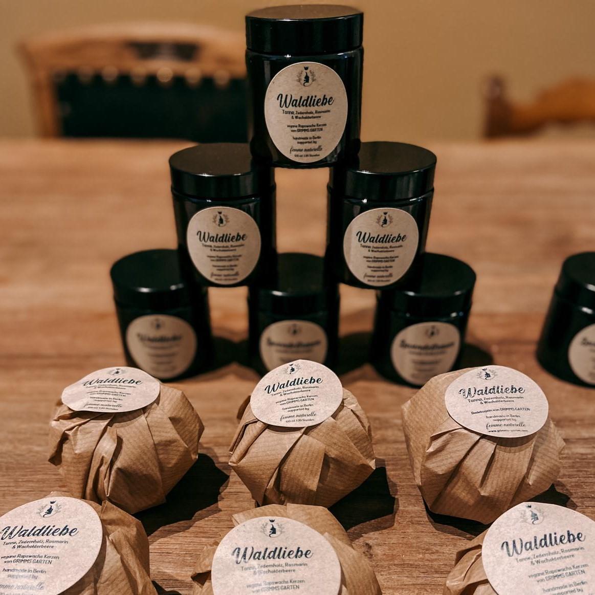 Wohlfühl Set - WALDLIEBE - vegane BADEKUGEL & DUFTKERZE