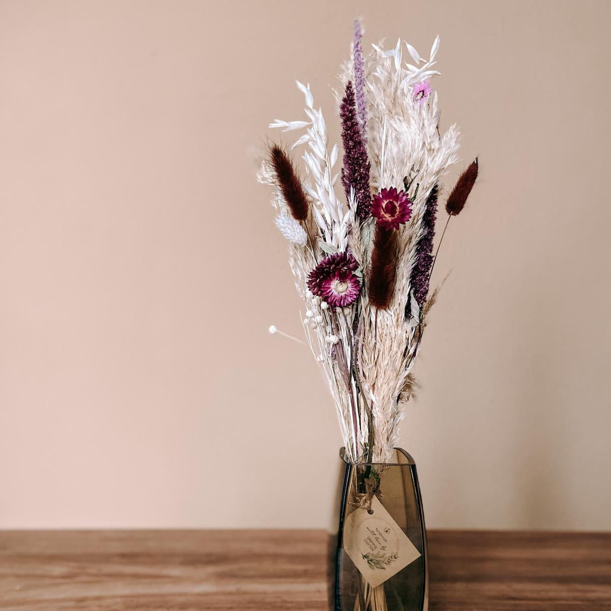 Trockenblumenstrauß - ROSENROT