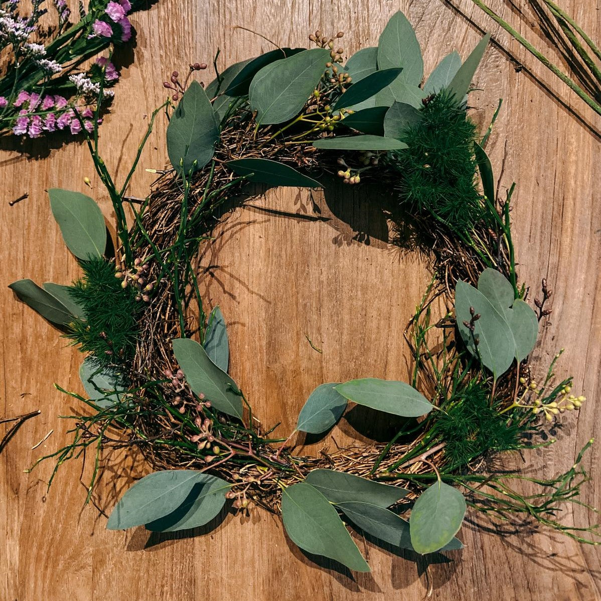 Spring flower wreath